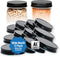 AllSpice Rust-Proof Wide Mouth Aluminum Metal Mason Jar Lids Leak-Proof 12-Pack (Black)...