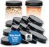AllSpice Rust-Proof Wide Mouth Aluminum Metal Mason Jar Lids Leak-Proof 12-Pack (Black)...