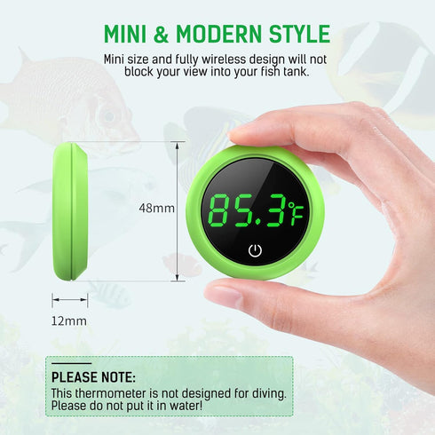 Fish Tank Thermometer, PAIZOO LED Aquarium Thermometer Digital Accurate Temperature Gauge, Stick-on Digital Thermometers Aquarium Accessories Suit...