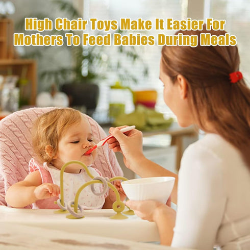 High Chair Toys with Suction Cups For Infant Toddlers Silicone Suction Cup Montessori Educational Teething Toys for Babies Ages 0-6 M+ Baby Teethi...