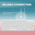 Perixx PERIBOARD-213W Wired Quiet USB Scissor Keyboard - 14.45x4.76x0.70 Inches - Compact Design with Number Pad - White - US English (PERIBOARD-2...