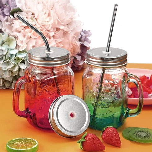 26 PCS Regular Mouth Mason Jar Lids With Straw Hole - 70MM Canning Caps for Drinking and Food Storage, Silver Tinplate With Silicone Ring, Straws,...
