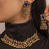 Chargances Indian Jhumka Jhumki Necklace Bollywood Wedding Traditional Bell Beaded Choker Necklace for Women Bridal Halloween (Colorful)...