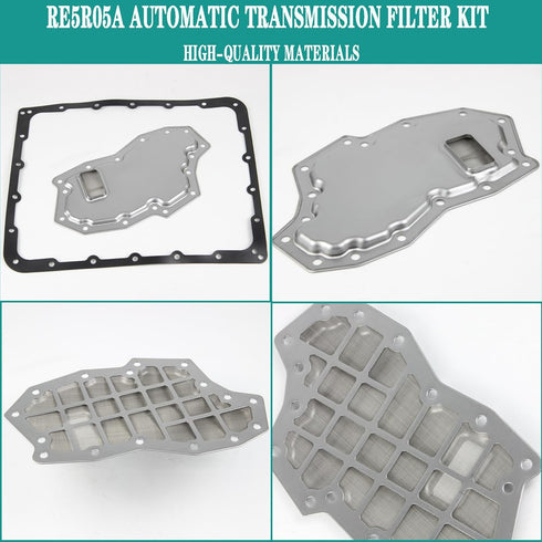 RE5R05A Automatic Transmission Filter Kit Compatible with 2002-2015 Nissan Armada Frontier Titan Xterra Pathfinder NV1500 Infiniti 350Z EX35 M35 Q...