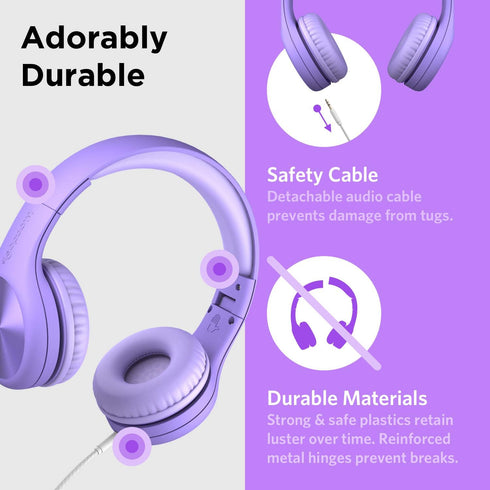 LilGadgets Connect+ Pro Wired Kids Headphones for School w/Microphone, Volume Limiting, Noise Reducing Over-Ear Headset w/Cord, SharePort Technolo...