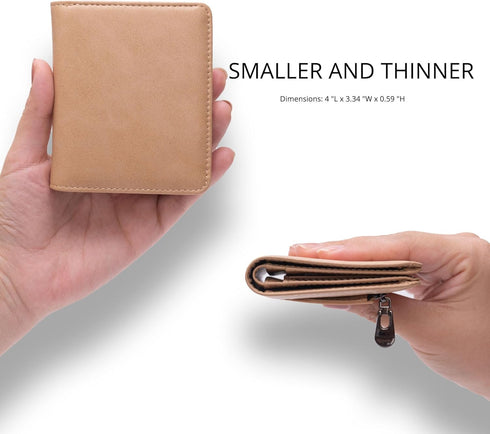 Alldaily Small RFID Wallet for Women Slim Compact Bifold Pocket Ladies Travel Mini Purse (Apricot)...
