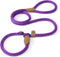 Mile High Life Slip Leads for Dogs | Heavy Duty Dog Training Leash | 4 Feet No Pull Slip Leashes w Leather Tip | Purple Rope Lead for Dogs Outside...