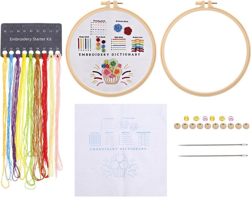 PATIKIL Embroidery Kit for Beginners, 1 Set Cross Stitch Kits for Beginners Embroidery Kits Hand Stamped Pattern Learn to 6 Stitches with Instruct...