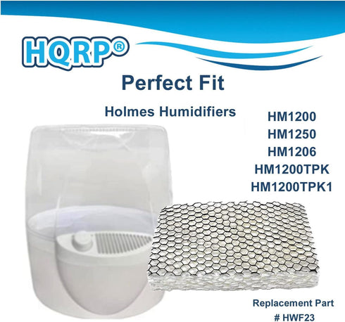 HQRP 2-Pack Wick Filter Compatible with Holmes HWF23CS / HWF23 Filter F Replacement fits HM1200, HM1250, HM1206, HM1200TPK, HM1200TPK1, Bionaire BCM1250 Humidifiers
