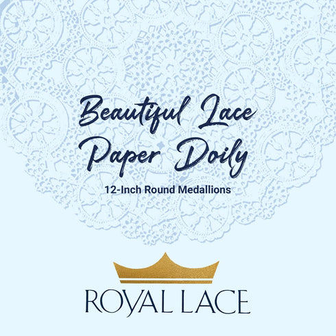 Royal Lace Fine Quality Paper Products, Medallion Lace Round Paper Doilies, 10-Inch, Silver, Pack of 8...