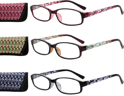 Eyekepper 4 Pairs Reading Glasses for Women Reading Striped Pattern Stylish Reading Eyeglasses...