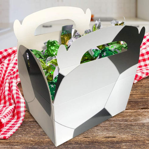 ArtCreativity Soccer Treat Boxes, Pack of 12 Soccer Goodie Bags, Sports Themed Birthday Party Favors, Team Gifts Snack Bag, Cardboard Gift Box Tre...