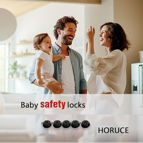 5 Pack Cabinet Locks Baby Proofing For Knobs & Handles, Length Adjustable Child Safety Locks, Easy to Use Safety Child Locks No Drill No Screws No...