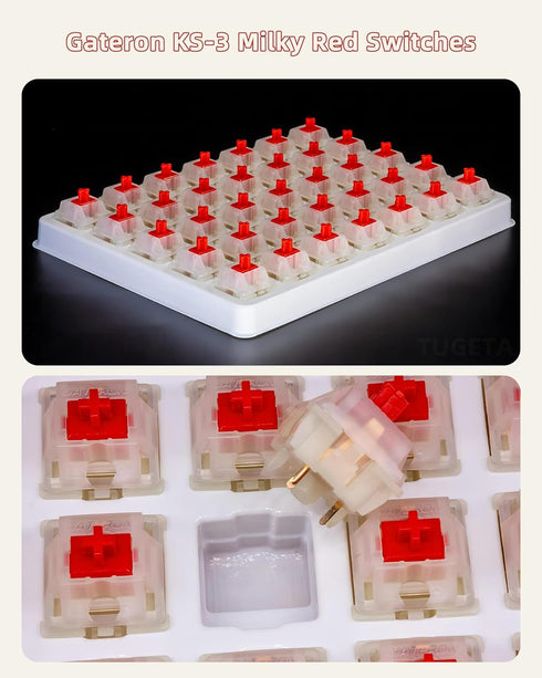 gateron Milky Red Switches for Mechanical Keyboard Silent Tactile Keyboard Switches 5 Pin Milky Yellow Linear Mechanical Switches 45gf...