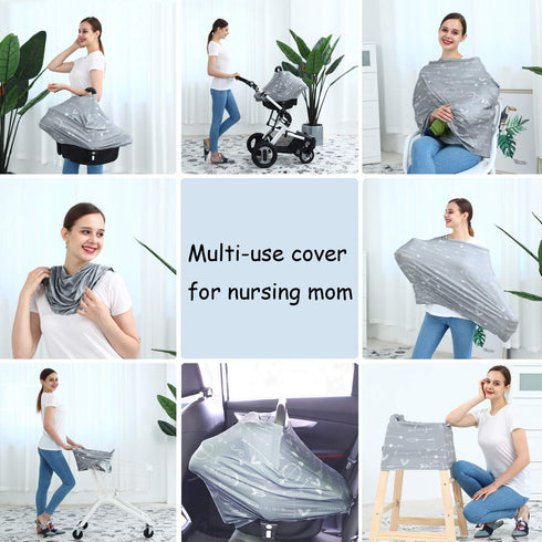 Baby Car Seat Covers – Carseat Canopy Cover, Multipurpose Breastfeeding Cover, Breathable Stroller Covers (Arrows)...