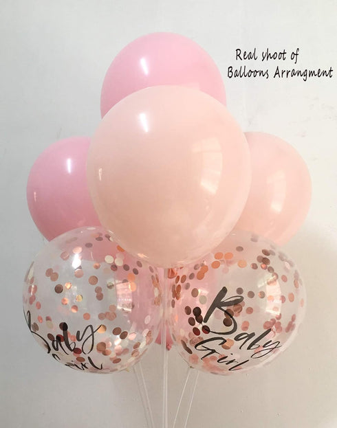 12inch Blush Pink balloons and Rose gold confetti Balloons for Baby Shower Birthday girl Party Decorations (Pastel Pink)...