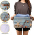 AUUXVA Summer Beach Sand Storage Basket Bin Rustic Wooden Starfish Large Fabric Toys Storage Cube Box with Handles Collapsible Closet Shelf Cloth ...