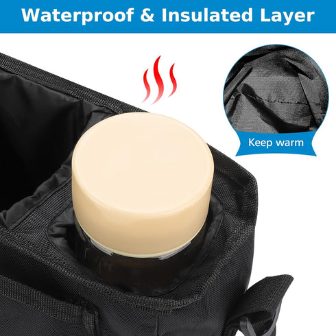 Accmor Universal Stroller Organizer with Insulated Cup Holder and Shoulder Strap, Stroller Caddy Bag Stroller Cup Holder Attachment for Uppababy, ...