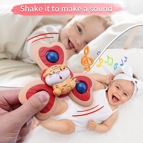Suction Cup Spinning Top Toy, Toddler Travel Baby Toys 12-18 Months, Sensory Toys for Toddlers 1-3, Birthday Gifts for 1 Year Old and 2 Year Old B...