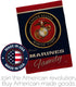 Marines Proudly Family Burlap - Armed Forces Marine Corps USMC Semper Fi United State American Military Veteran Retire Official - House Banner Sma...