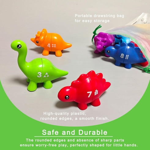 Matching Dinosaur Toys Number 1-10, Fine Motor Toys, Dino Match Game Preschool Educational Montessori Learning Toys for Toddlers Boys Girls, Count...