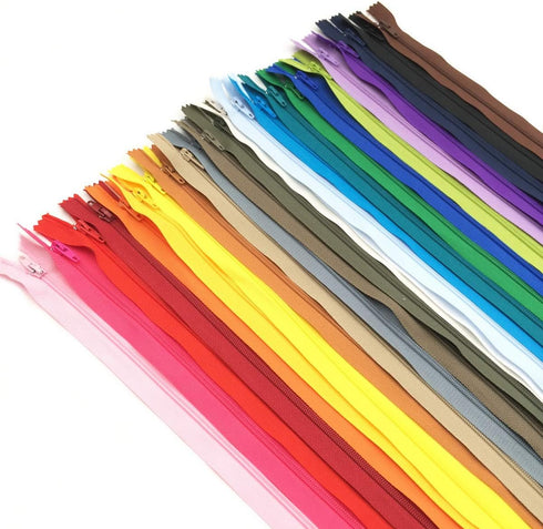 75pcs 20 Inch 14 Inch and 9 Inch Mixed Size Nylon Coil Zipper Bulk with Zipper Presser Foot for Sewing Craft(25 Color Zippers)...