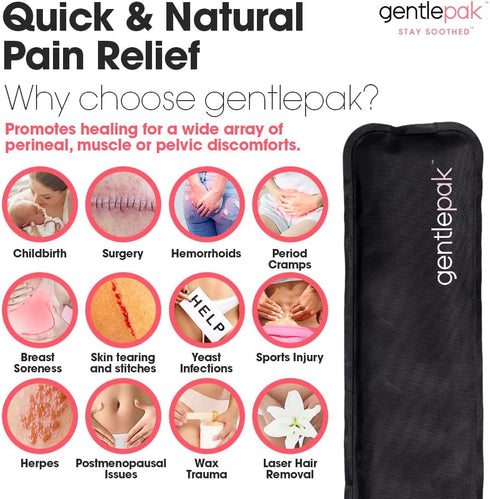 Gentlepak Reusable Perineal Ice & Heat Paks with Washable Sleeves for Postpartum, Pregnancy & Hemorrhoid Pain Relief, Multi Use Kids, Muscle, Vagi...