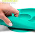 bbluev - Yuemi – Food Grade Silicone, BPA-Free, Suction Plate, Microwave & Dishwasher Safe, Anti-Spill Plate & Spoon Set w/Baby Utensils - for Bab...