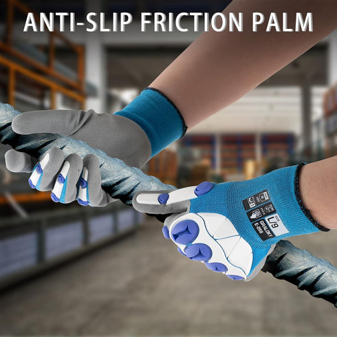 Safety Work Gloves Men Women, Impact Gloves with TPR Protection, Cut Resistant Gloves with Anti-Slip Nitrile Palm,Touch Screen Mechanic Heavy Duty...