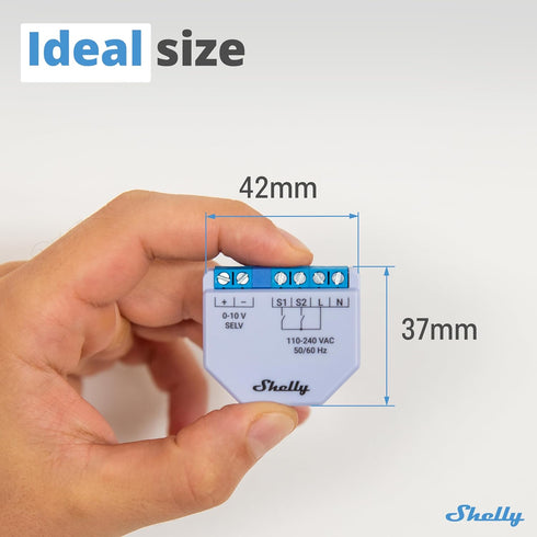 Shelly Plus 0-10V Dimmer | WiFi & Bluetooth Smart Dimmer Switch | String Light | No Neutral Wire Required | Home Automation | Compatible with Alex...