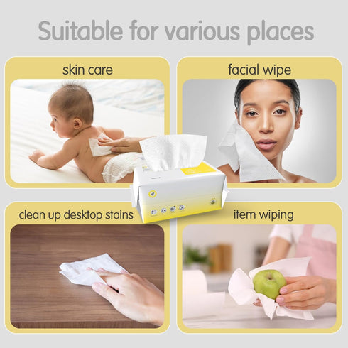 Disposable Face Towel | Ultra-Soft Face Towelettes Disposable | Multi-Purpose Thick Daily Clean Towels for Washing, Drying, Skincare and Makeup Re...