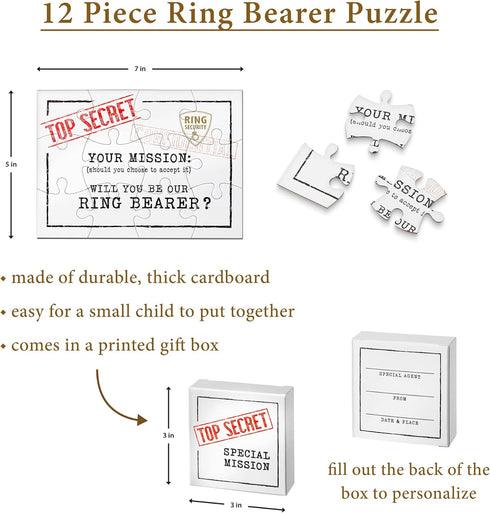 Lillian Rose Gift, Will You be Our Ring Bearer Puzzle, One Size, White...