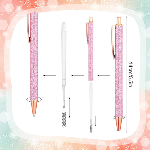 Leinuosen 20 Pcs Ballpoint Pens Comfortable Writing Pens Metal Retractable Pretty Pens Black Ink Gift Pens with Medium Point for Office Supplies (...