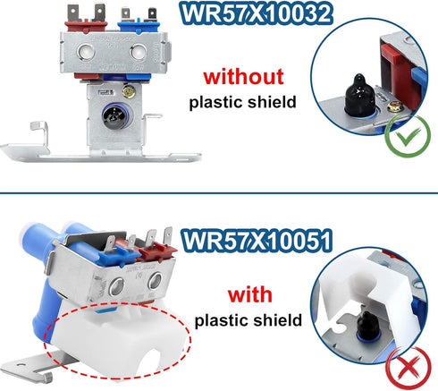 AMI PARTS WR57X33326 WR57X10032 Refrigerator Water Inlet Valve WR57X33326 Dual Solenoid Valve Fit for ge Refrigerator replace WR57X10040 ap3192626 WR57X10064