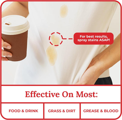Emergency Stain Rescue Stain Remover Spray – 4oz Laundry Stain Remover for Clothes, Upholstery Fabric, Carpet - Works on Most Blood, Grass, Coffee...