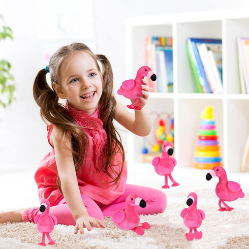 Skylety 6 Pieces Mini Flamingo Stuffed Animal Plush Toys 5 Inch Flamingo Party Favors Valentine Day Gift Pink Flamingo Hanging Ornaments Keychain ...