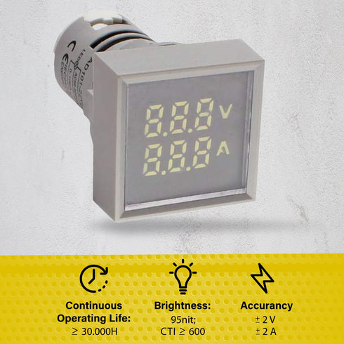 -Digital Led Display Indicator Voltmeter and Ammeter, Multimeter Voltage AC50-500V and Current Meter 0-100A, Gauge Meter Tester Volt Amp Monitor-A...