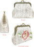 Embroidery Floral Buckle Coin Purse Kiss Lock Wallet(white-1)...