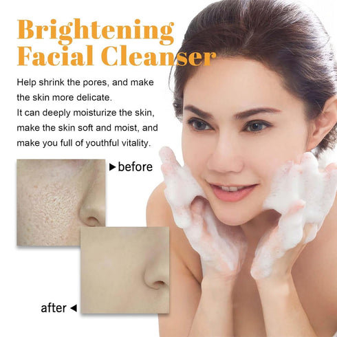 Turmeric Facial Cleanser, Turmeric Foaming Facial Cleanser + Tumeric ??y??lu??o??ic Acid Serum, Face Skincare Deep Cleaning Moisturizing for All S...