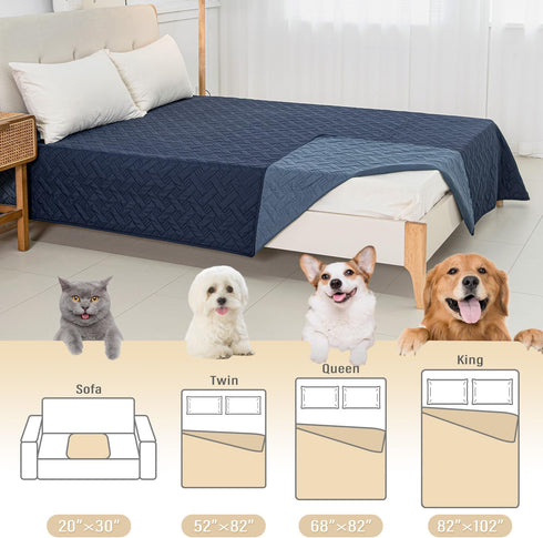 Dog Bed Cover for Pets Blankets Rug Pads for Couch Protection Waterproof Bed Covers Dog Blanket Furniture Protector Reusable Changing Pad (Navy Bl...