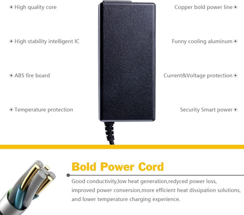 90W AC Adapter Laptop Charger for Toshiba Satellite C55 L505D L855 C675 PA3714U-1ACA Series and More Power Cord Power Cord...