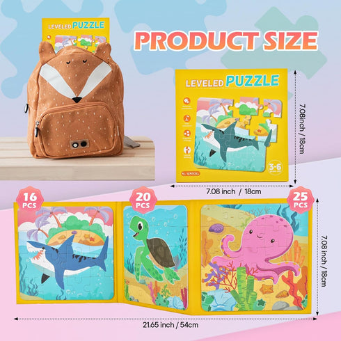 Magnetic Puzzles for Kids Ages 3-5, Puzzles for Kids Ages 4-8, Toddler Puzzles Ages 2-4, Shark Jigsaw Puzzles Book for Preschool Toddlers, Travel ...