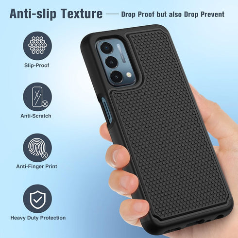 JXVM for OnePlus Nord N200 5G Case: Dual Layer Protective Heavy Duty Cell Phone Cover Shockproof Rugged with Non Slip Textured Back - Military Pro...