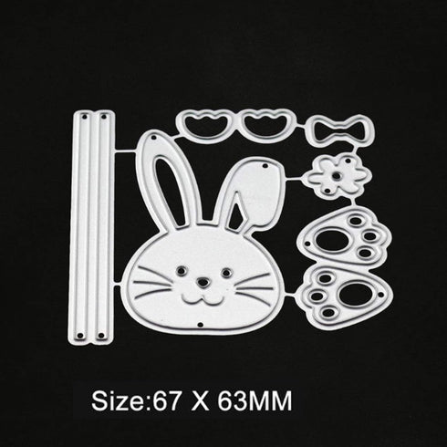 Bow Rabbit Metal Die Cuts, Easter Rabbit Bowtie Bow Cutting Dies Cut Stencils for DIY Scrapbooking Album Decorative Embossing Paper Dies Card Maki...