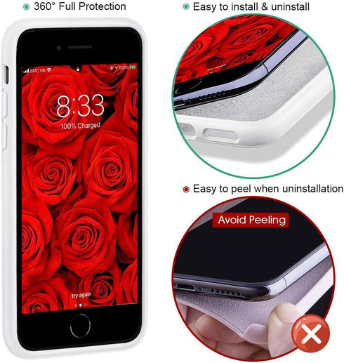IceSword iPhone SE 3 Case 2022 - White Silicone Gel Rubber Cover, Drop Protection for iPhone SE 3 & 2020 (2nd Gen) 4.7"...