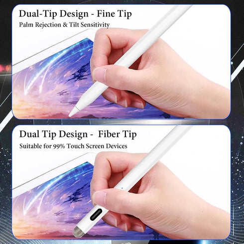 DOGAIN Stylus Pens for iPad with Palm Rejection, Tilt and Dual-Tip Stylus, 30 Mins Fast Charging iPad Pencil, Compatible with Apple iPad Pro 11/12...