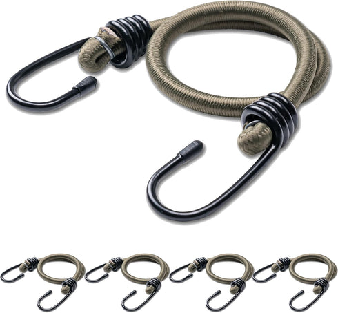 24inch Bungee Cords with Hooks,5Pcs Heavy Duty Extra Strong Outdoor Elastic Rope,Multi-Purpose Elastic Bungee Straps for Luggage,Camping,Tarps,Bik...