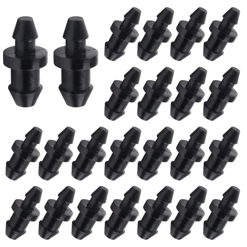 150Pcs 1/4 Inch Drip Irrigation End Cap Plugs Straight Coupling Barbed Connector Fittings for 7mm /5mm Tube Drip Irrigation Watering System...