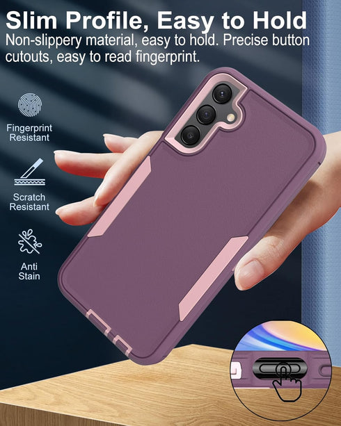 Dahkoiz for Samsung Galaxy A15-5G Phone Case, and Screen Protector, Dust-Proof Port Cover, Full Body Non-Slip Rubber Covered, Wear-Resistant & Dro...