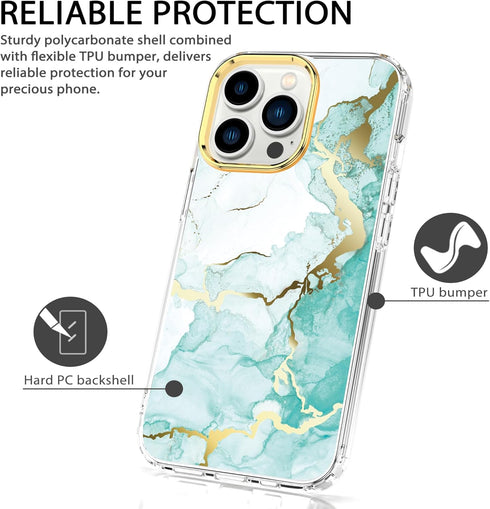 BAISRKE Clear Case Design for iPhone 15 Pro 6.1 inch, with 2 Pack Screen Protectors + 1 Pack Camera Lens Protector Slim Shockproof Women Cute Bump...